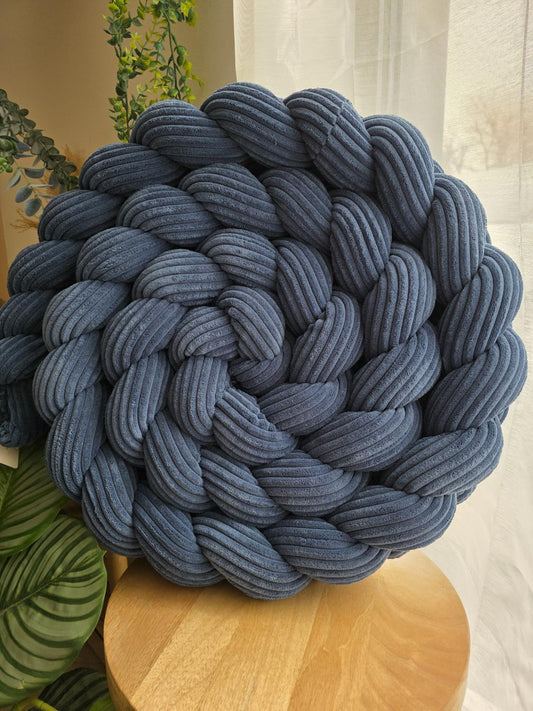 Tresse de lit 3 brins côtelé bleu 3.6m