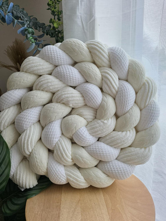 Tresse de lit 3 brins écru tricot écru et cotelé écru 3m