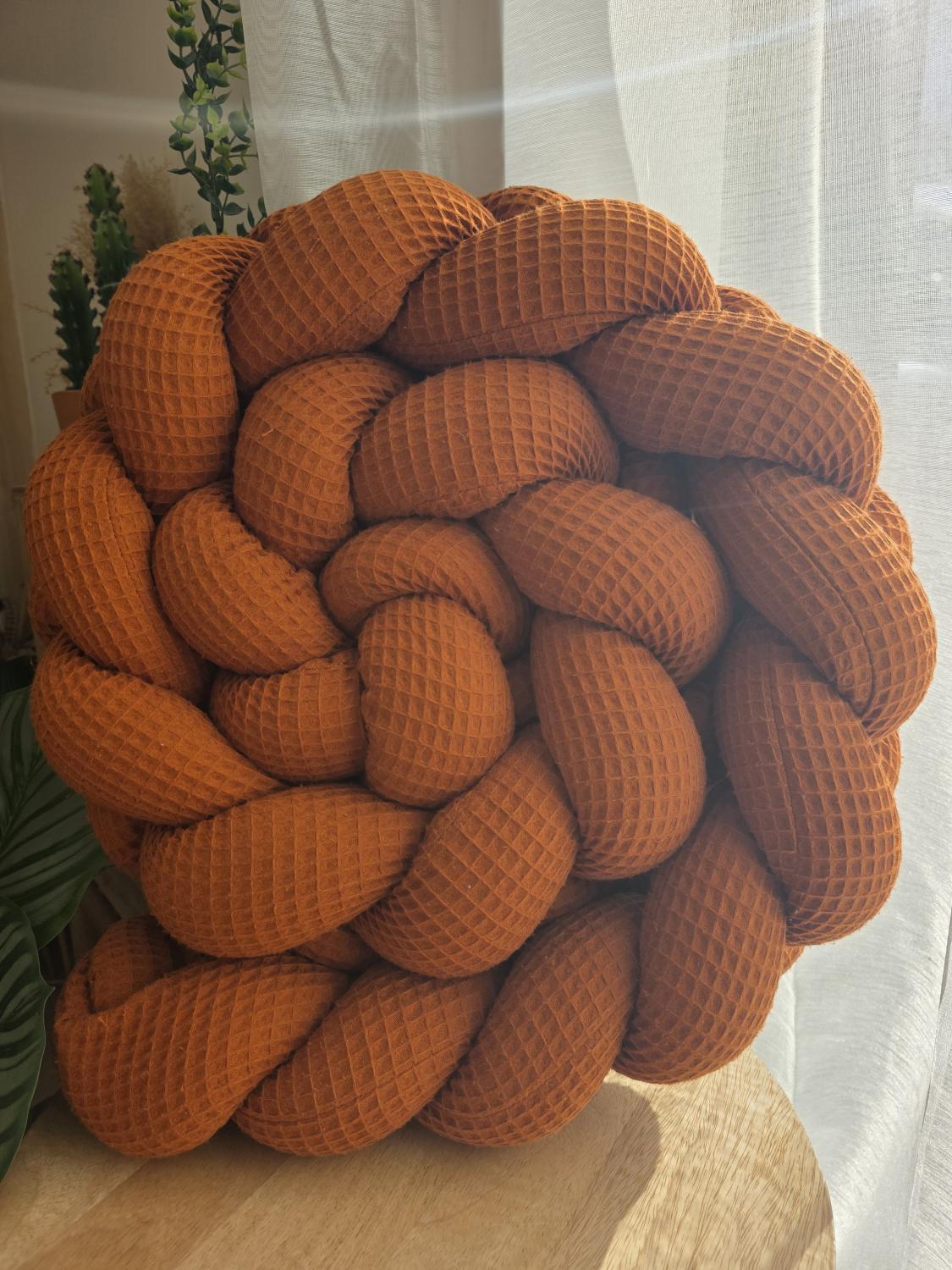Tresse de lit 3 brins nid d'abeille brique 3m