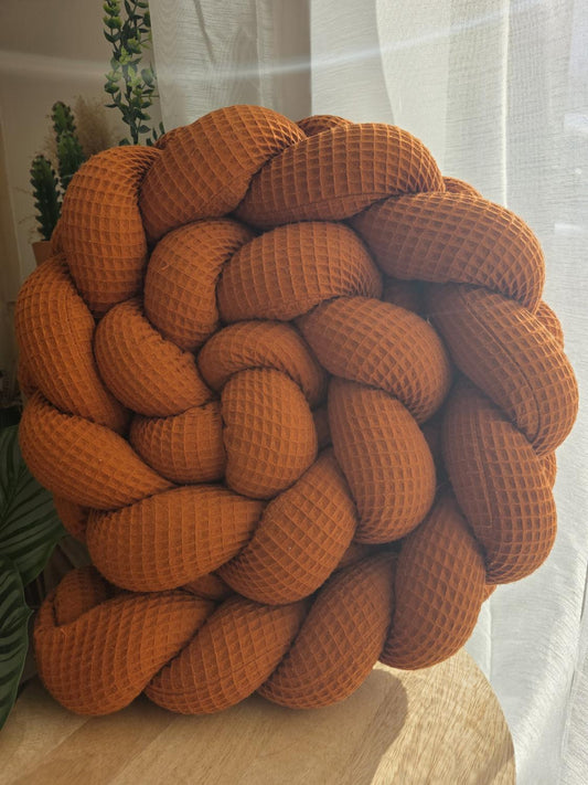 Tresse de lit 3 brins nid d'abeille brique 3m