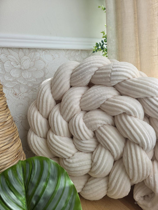 Tresse de lit 3 brins velours côtelé écru 2m