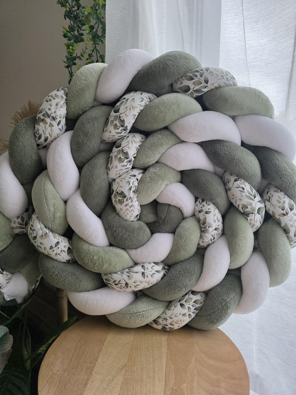 Tresse de lit 4 brins doudou blanc jade olive et luara 4.6m