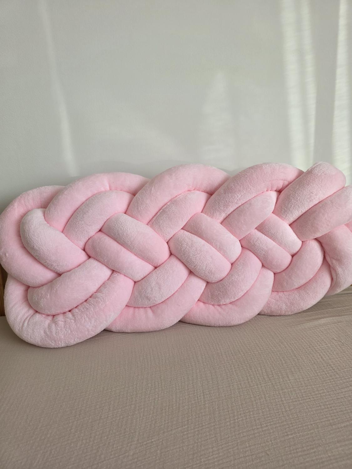 Tresse de lit 4 brins xxl doudou rose 70cm