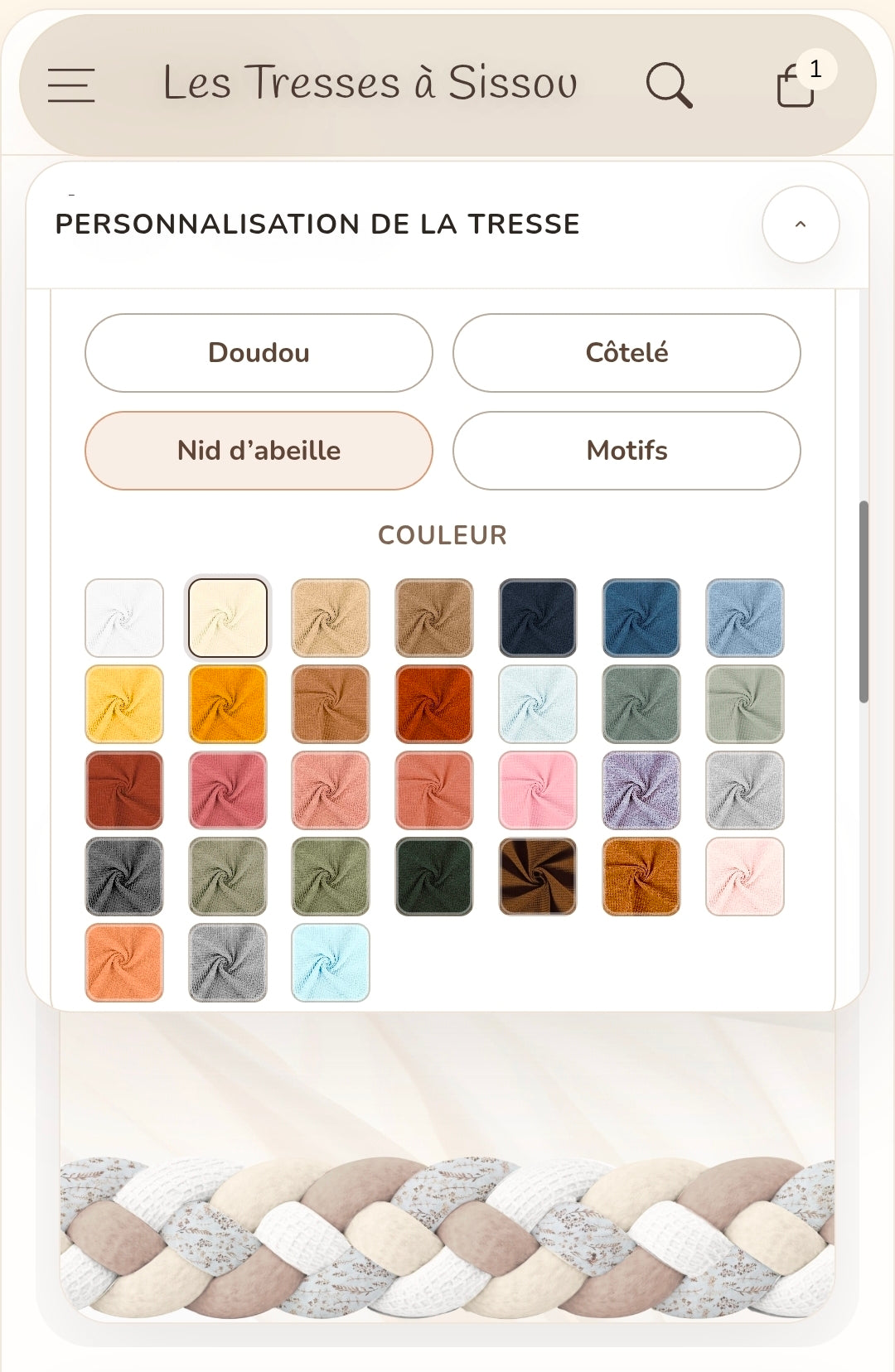 Visualiser en direct votre tresse de lit sur mesure