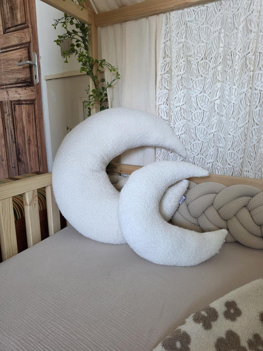 Coussin lune bouclette 2 tailles - 6 couleurs