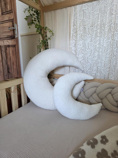 Coussin lune bouclette 2 tailles - 6 couleurs