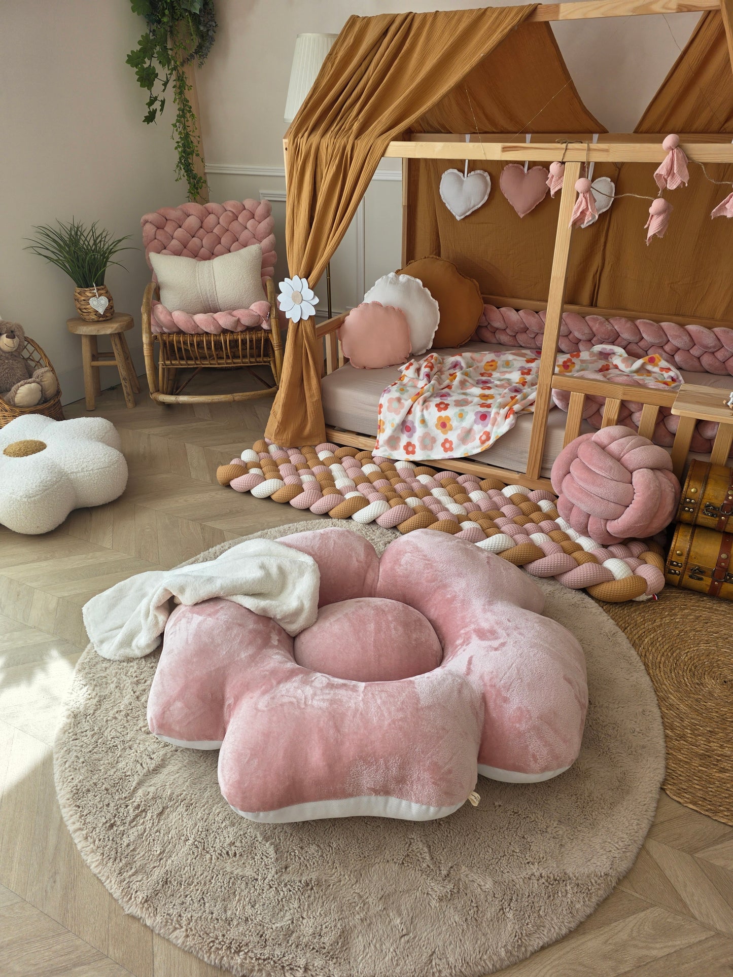 Pouf anémone doudou poudré