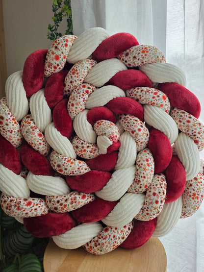 Tresse de lit 3 brins 500cm doudou bordeaux côtelé écru et hortense