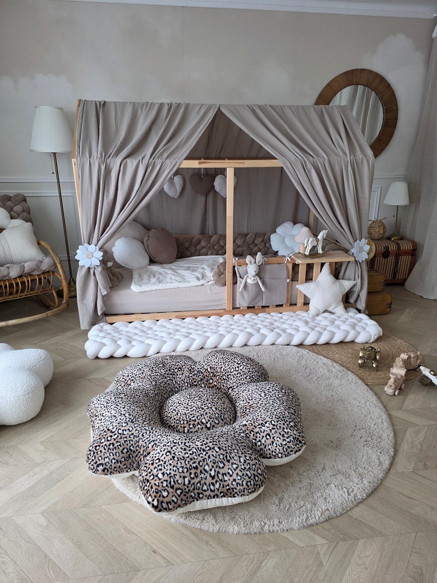 Pouf fleur anémone - Sur mesure