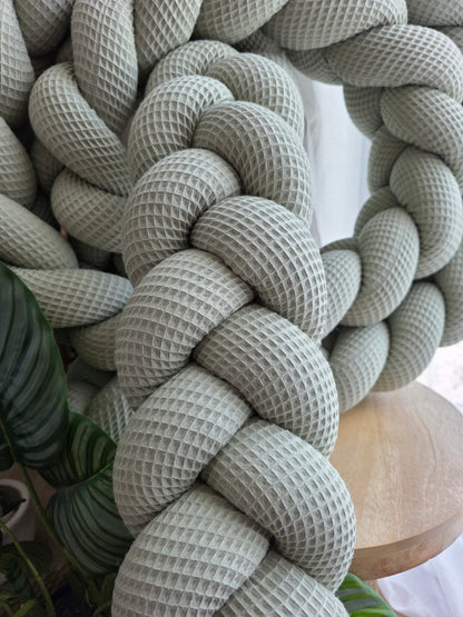 Tresse de lit 3 brins 460cm nid d'abeille sauge
