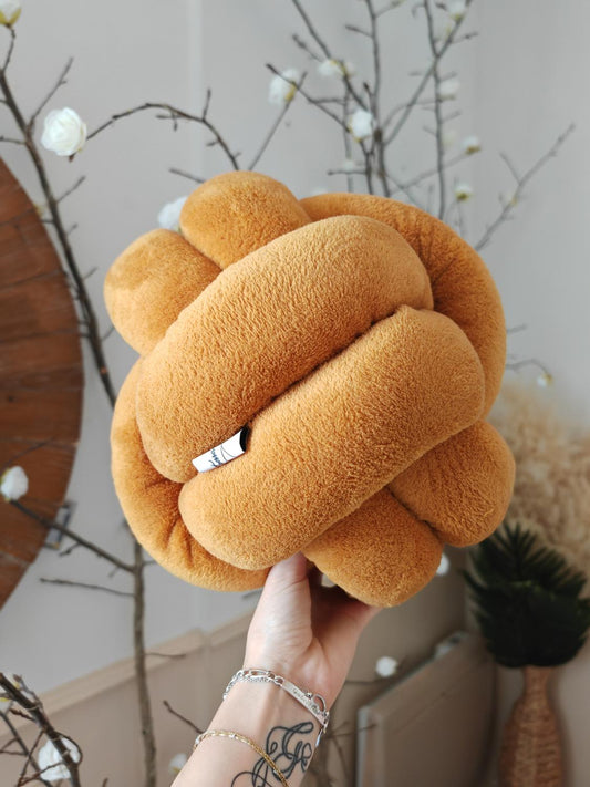 Balle noeud S doudou moutarde