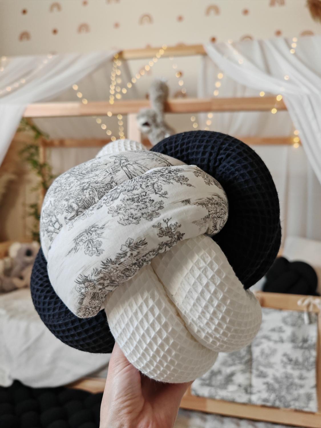 Balle noeud S écru noir et toile de jouy