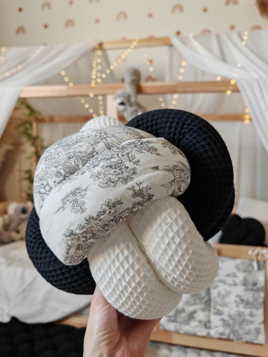 Balle noeud S écru noir et toile de jouy