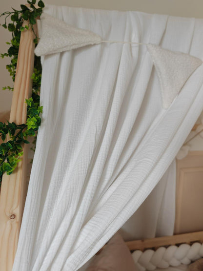 Ciel de lit cabane "le simple" blanc