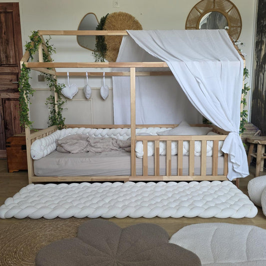 Ciel de lit cabane "le simple" blanc