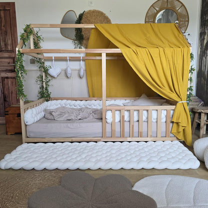 Ciel de lit cabane "le simple" moutarde