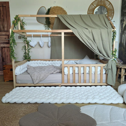 Ciel de lit cabane "le simple" olive