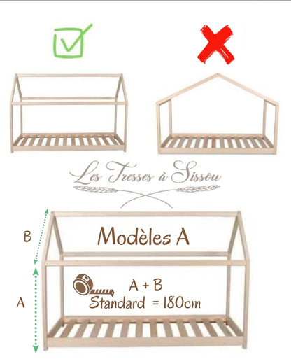 Ciel de lit cabane "le simple" rose bonbon à pois dorés