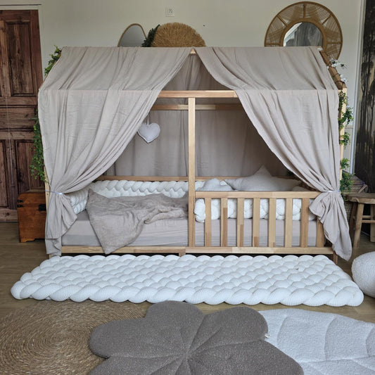 Ciel de lit cabane modèle A beige