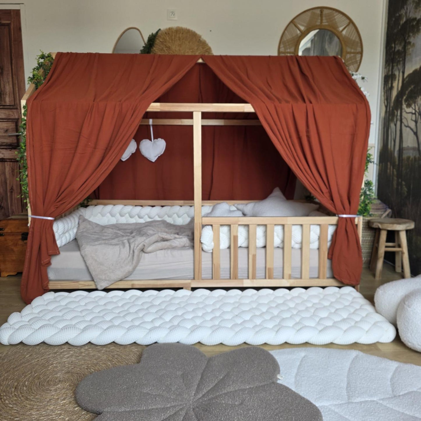 Ciel de lit cabane modèle A brique