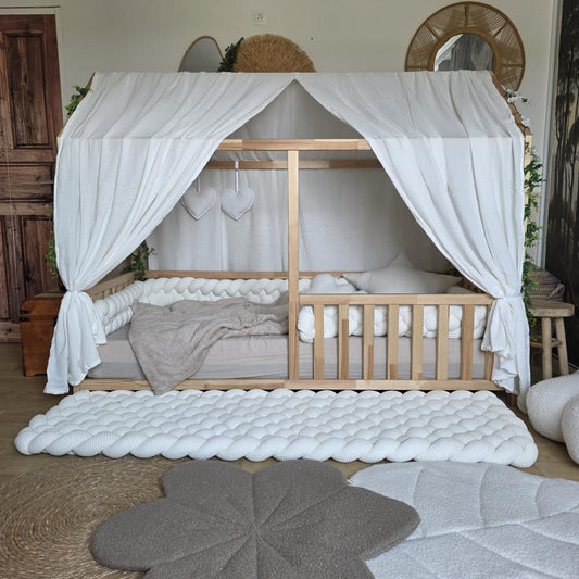 Ciel de lit cabane modèle A écru