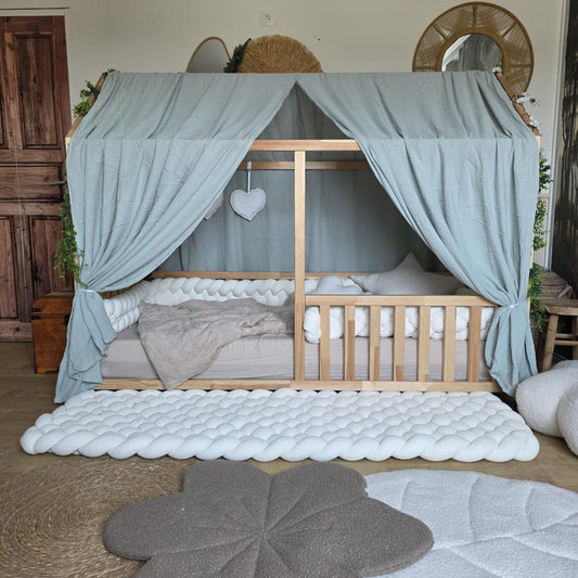 Ciel de lit cabane modèle A vert d'eau
