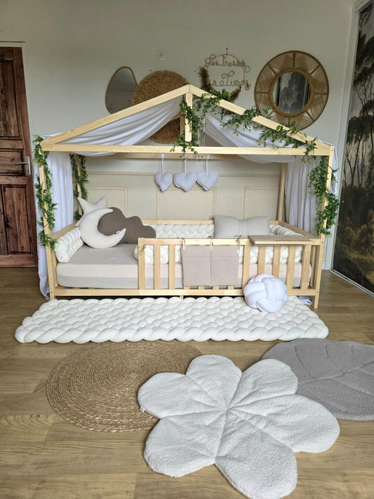 Ciel de lit cabane modèle B blanc