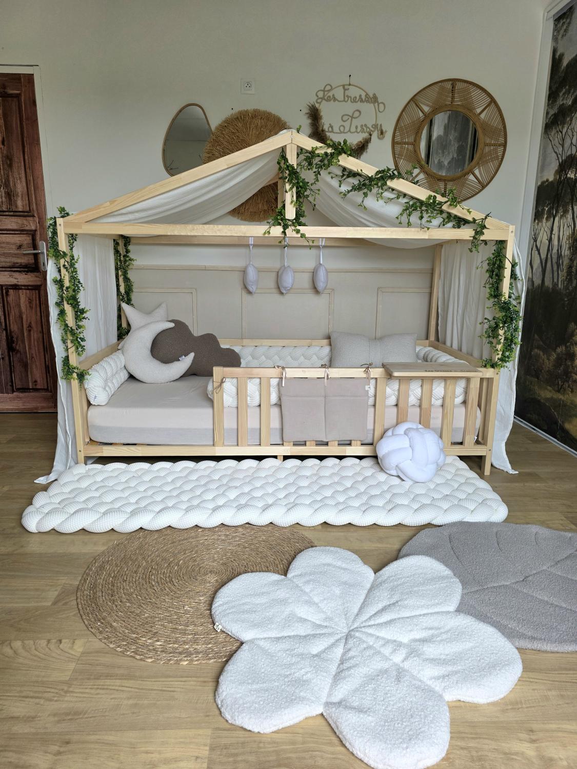 Ciel de lit cabane modèle B écru