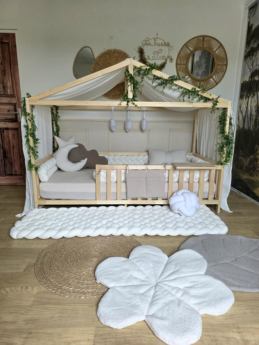 Ciel de lit cabane modèle B écru