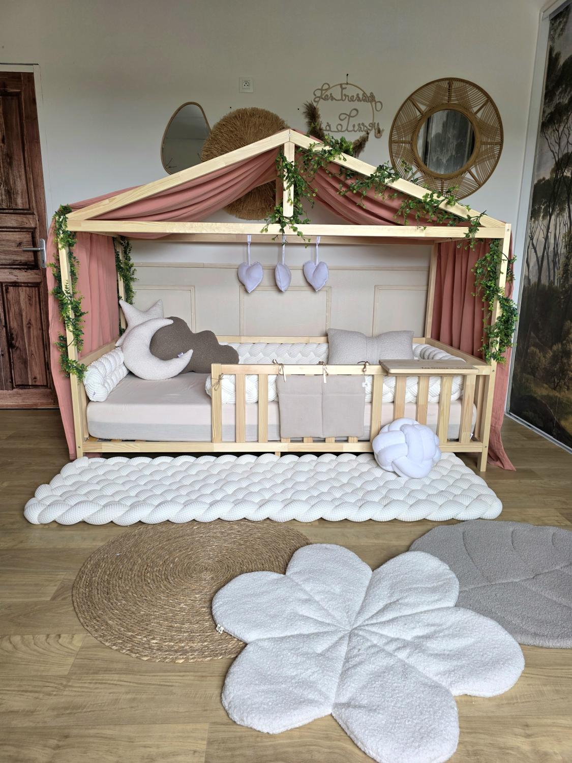Ciel de lit cabane modèle B melon