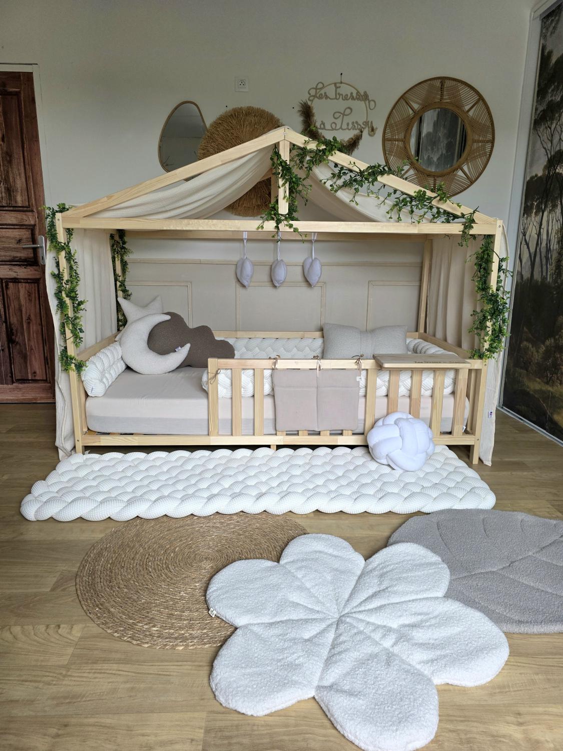 Ciel de lit cabane modèle B crème