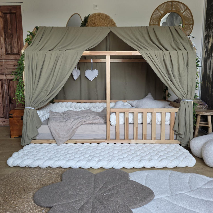 Ciel de lit cabane modèle A olive