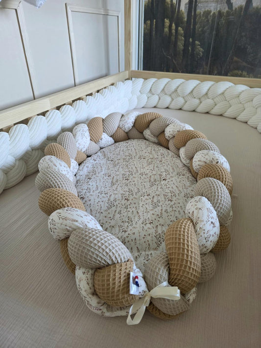 Cocon beige camel et fleurs des champs