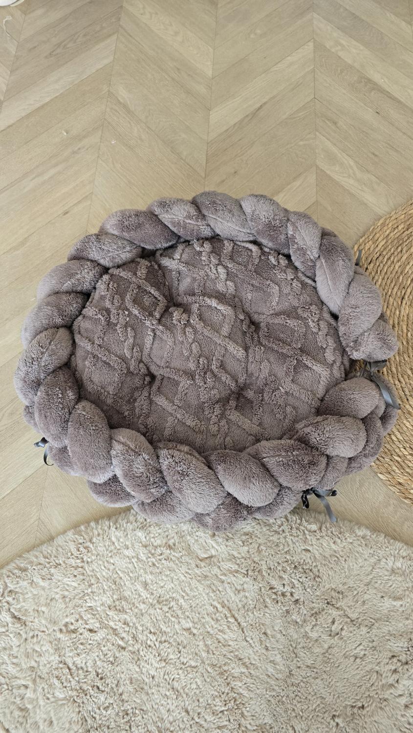 Couffin animaux fourrure torsadé marron (Tresse fourrure marron)