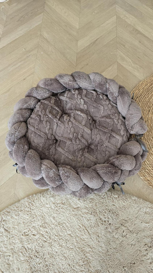 Couffin animaux fourrure torsadé marron (Tresse fourrure marron)