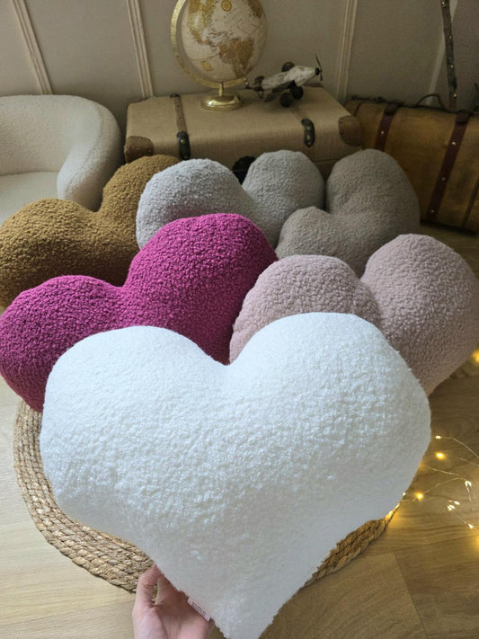 Coussin cœur bouclette