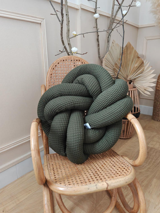 Coussin tressé Kaki