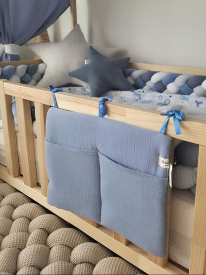 Range doudou gaze de coton, motif et sherpa - Sur mesure
