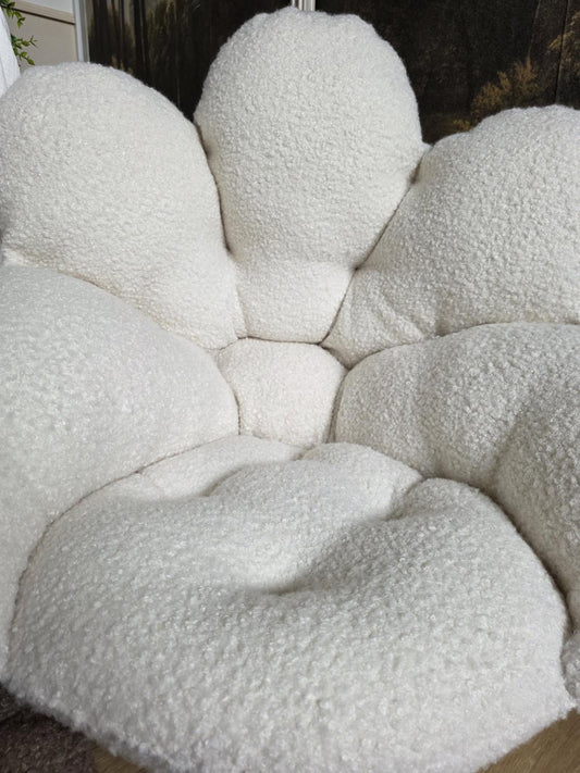 Fauteuil fleur bouclette - couleur au choix - sur mesure