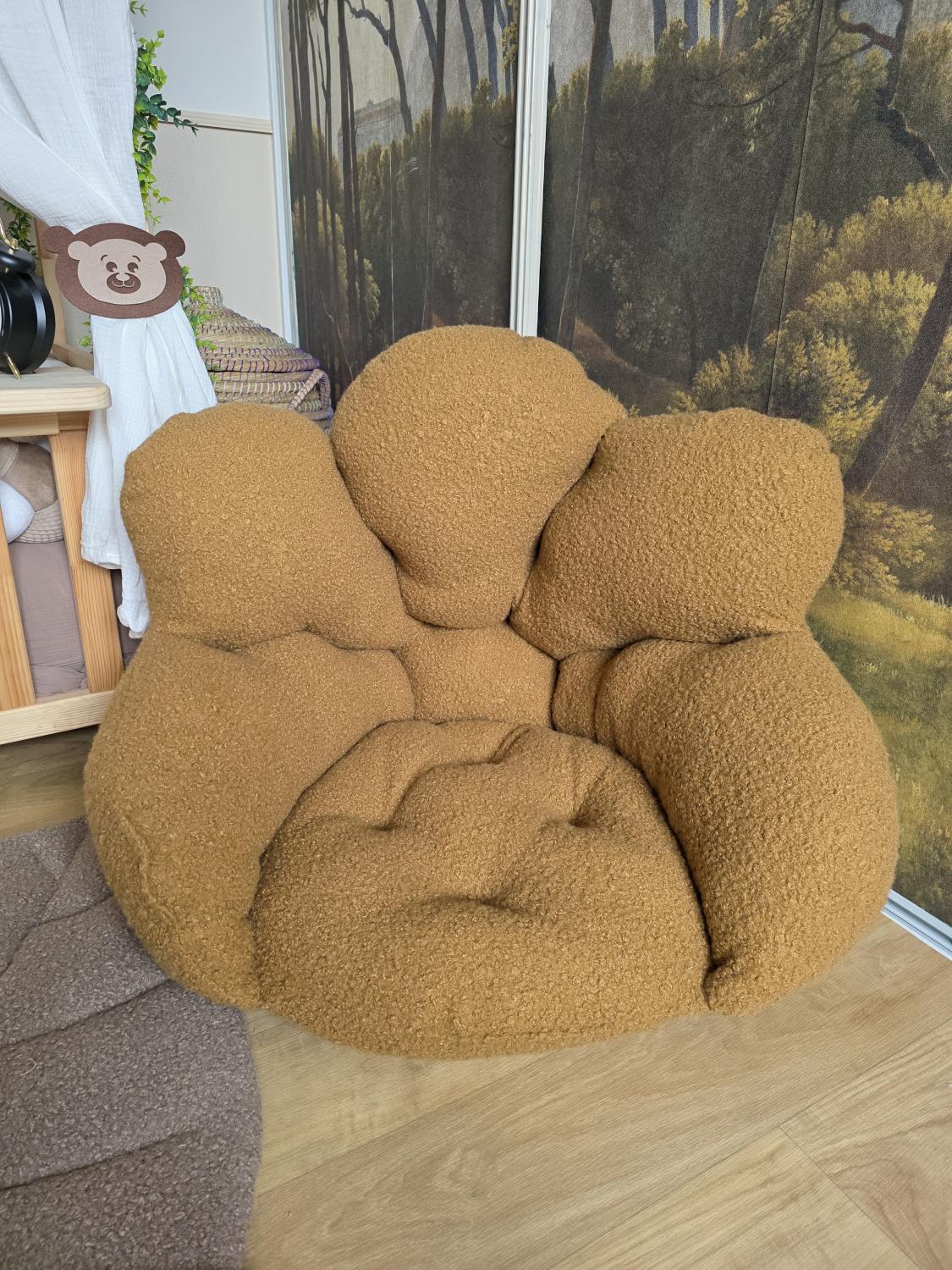 Fauteuil fleur bouclette - couleur au choix - Sur mesure