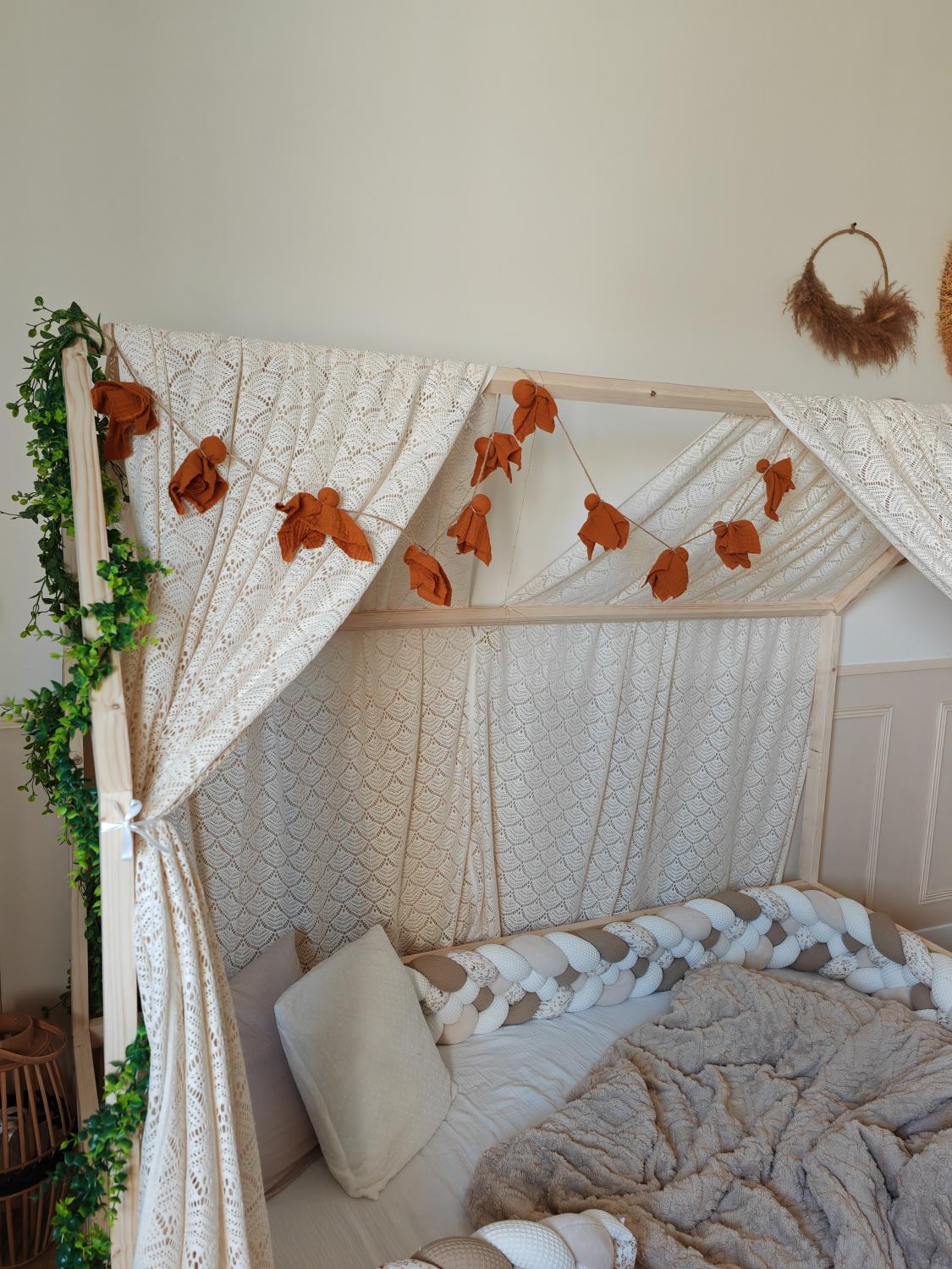Guirlande jute et gaz de coton - Sur mesure