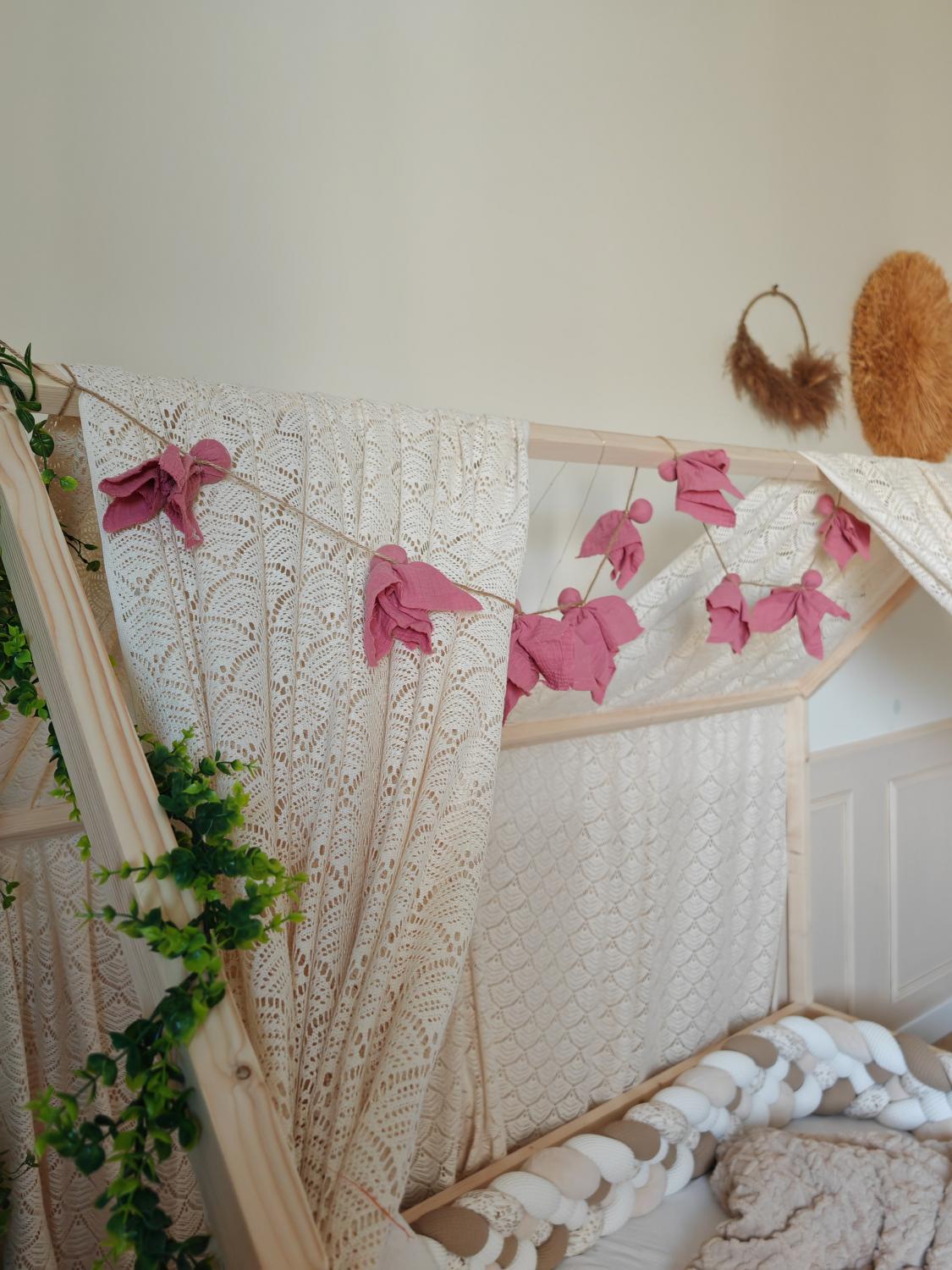 Guirlande jute et gaz de coton - Sur mesure