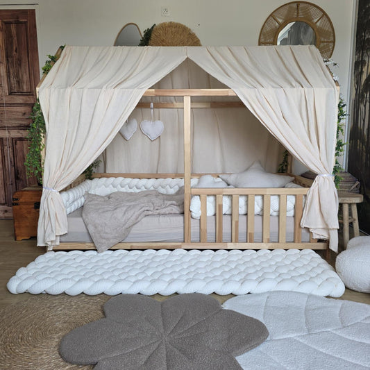 Ciel de lit cabane modèle A crème