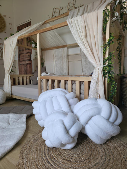 Ciel de lit cabane Modèle A NON cousu crème et dentelle
