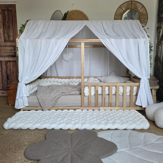 Ciel de lit cabane modèle A blanc