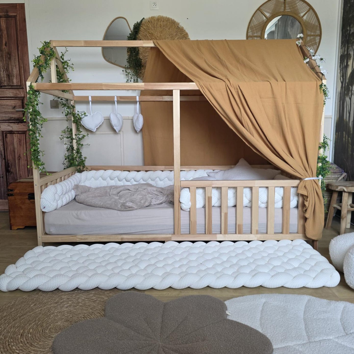 Ciel de lit cabane "le simple" camel