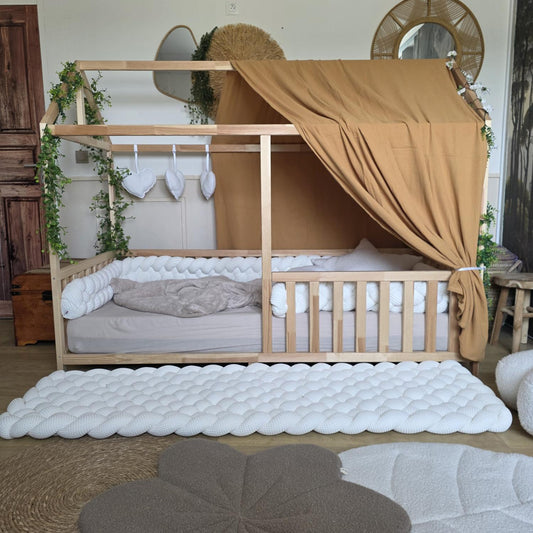 Ciel de lit cabane "le simple" camel