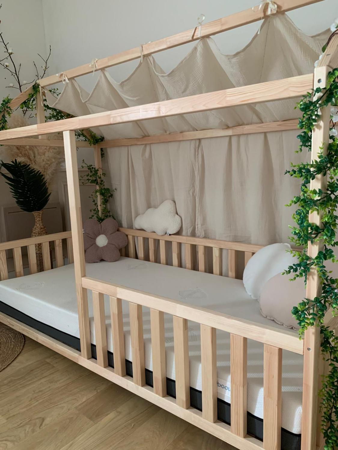 Lit cabane en bois 90x190cm