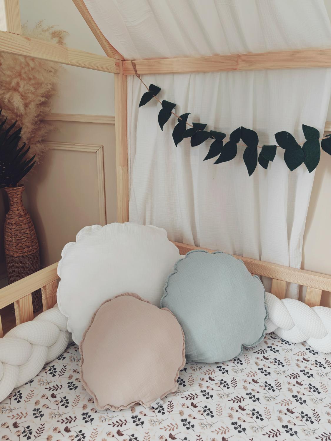 Lot coussins galets blanc beige et vert d'eau