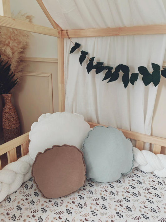 Lot coussins galets blanc café et vert d'eau